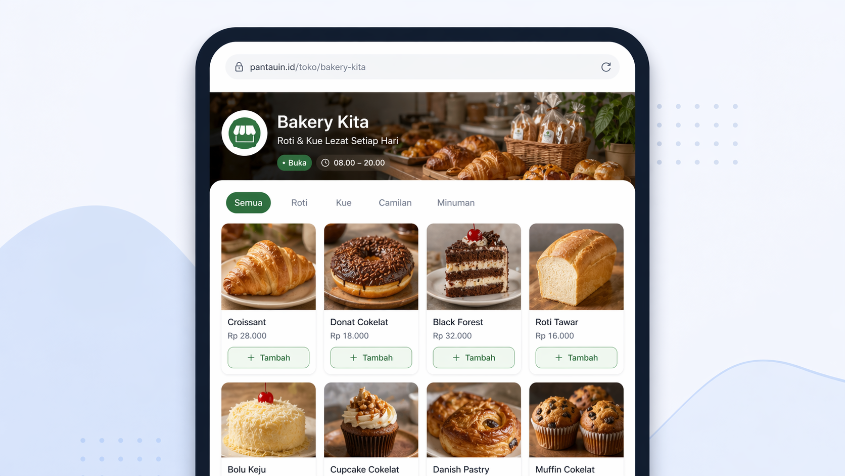 Preview: halaman toko (mobile)